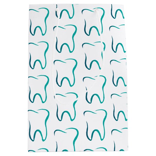 Tandheelkundige tandheelkunde medisch patroon medium cadeauzakje (Voorkant)