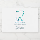 Tandheelkundige Tandheelkunde Medische Graduation  Sparkling Wijnetiket (Enkel label)