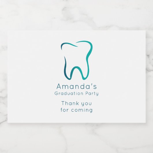 Tandheelkundige Tandheelkunde Medische Graduation Sparkling Wijnetiket (Enkel label)