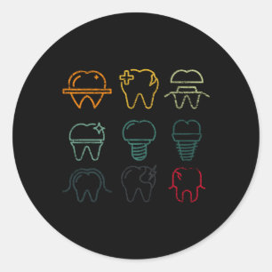 Tandheelkundige tandheelkundige assistent ronde sticker
