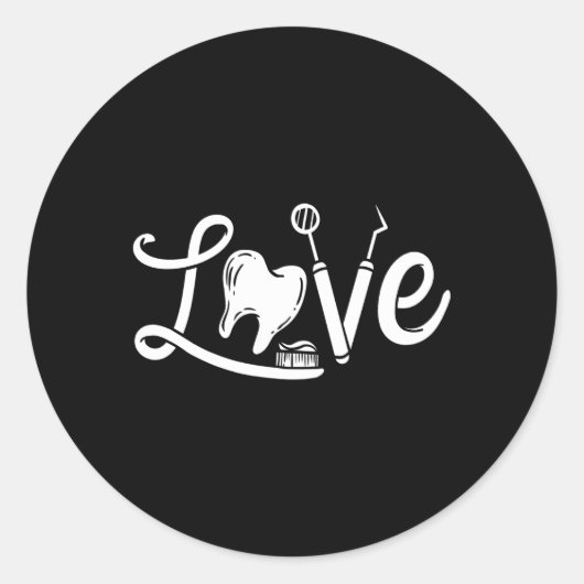 tandheelkundige tandheelkundige assistent tandheel ronde sticker (Voorkant)