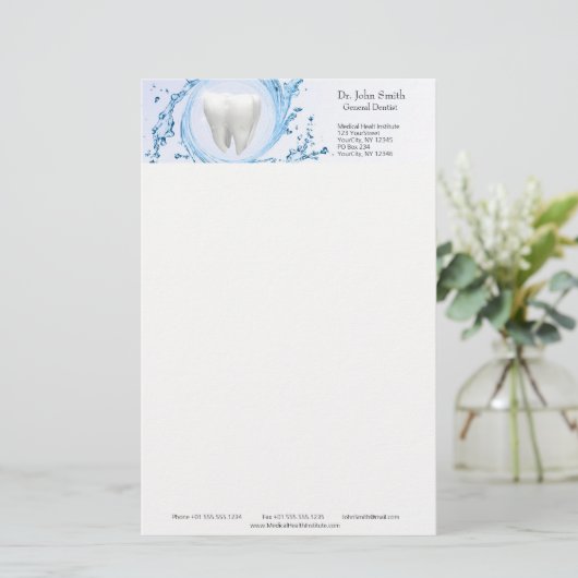 tandheelkundige tandheelkundige deskundige briefpapier (Staand voorkant)