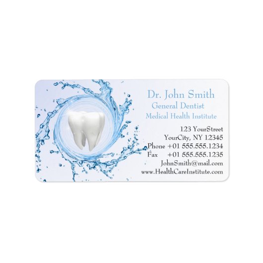 tandheelkundige tandheelkundige deskundige etiket (Voorkant)