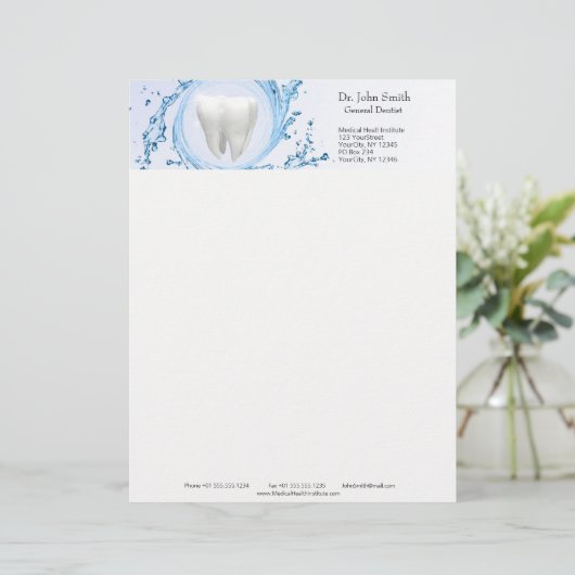 tandheelkundige tandheelkundige deskundige gepersonaliseerd briefhoofd (Staand voorkant)