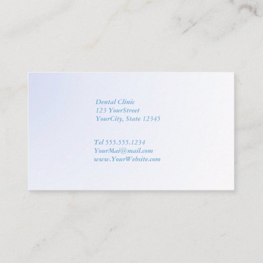 tandheelkundige tandheelkundige deskundige visitekaartje (Achterkant)