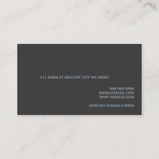 Tandheelkundige tandheelkundige Doctor Smile Busin Visitekaartje (Achterkant)