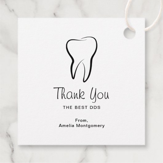 Tandheelkundige tandheelkundige kliniek mondhygiën bedankjes labels (Achterkant)