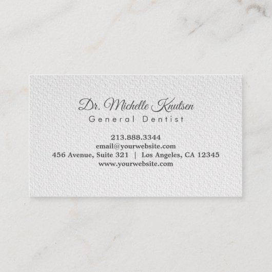 Tandheelkundige tandheelkundige professionele tand visitekaartje (Achterkant)