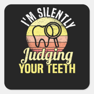 Tandheelkundige tandheelkundige tandarts vierkante sticker