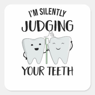 Tandheelkundige tandheelkundige tandarts vierkante sticker