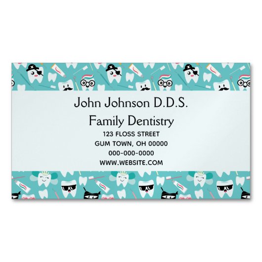 Tandheelkundige tandheelkundige tandheelkundige ta magnetisch visitekaartje (Voorkant)