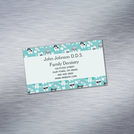 Tandheelkundige tandheelkundige tandheelkundige ta magnetisch visitekaartje (Voorbeeld)