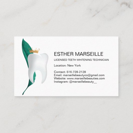 tandheelkundige tandheelkundige tandheelkundige ta visitekaartje (Achterkant)