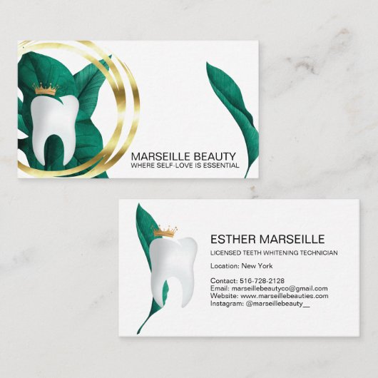 tandheelkundige tandheelkundige tandheelkundige ta visitekaartje (Voorkant / Achterkant)