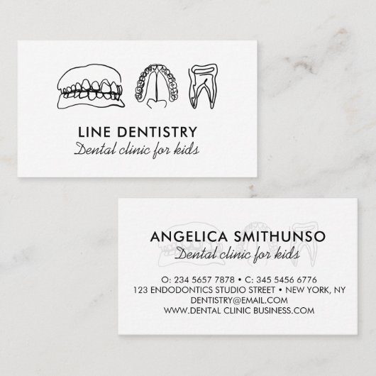 Tandheelkundige tandheelkundige unieke tandarts visitekaartje (Voorkant / Achterkant)
