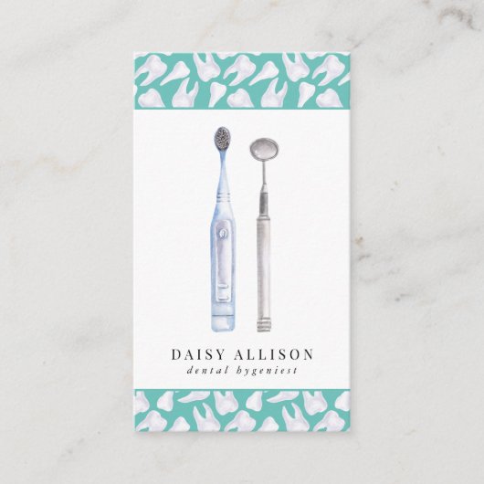Tandheelkundige tandheelkundige waterverf visitekaartje (Voorkant)