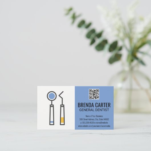 Tandheelkundige Tandreinigingsmiddelen | QR-scanco Visitekaartje (Staand voorkant)