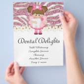 Tandheelkundige Tooth Fairy Cute Zebra Glitter Flyer (Hand)