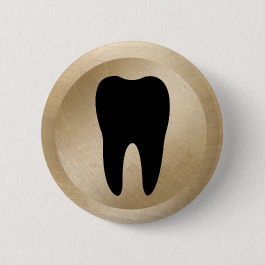 Tandheelkundige Tooth Gold Ronde Button 5,7 Cm (Voorkant)