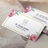 Tandheelkundige verzorging Elegant Bloemen Goud Li Visitekaartje