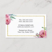 Tandheelkundige verzorging Elegant Bloemen Goud Li Visitekaartje (Achterkant)