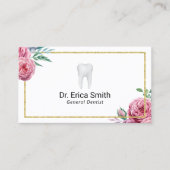 Tandheelkundige verzorging Elegant Bloemen Goud Li Visitekaartje (Voorkant)