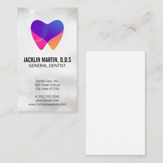 Tandheelkundige verzorging Witte tand Logo Visitekaartje (Voorkant / Achterkant)