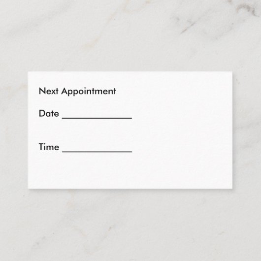 Tandheelkundige Visitekaartjes Afsprakenkaartje (Achterkant)