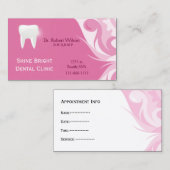 tandheelkundige visitekaartjes met afsprakenkaart afsprakenkaartje (Voorkant / Achterkant)