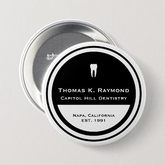 tandheelkundige werknemer ronde button 7,6 cm (Voorkant /achterkant)