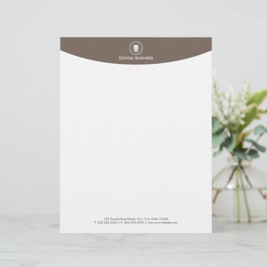 Tandheelkundige zorg Eenvoudig tandheelkundig pict Briefhoofd Ontwerp (Staand voorkant)