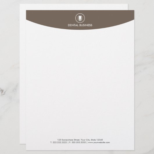 Tandheelkundige zorg Eenvoudig tandheelkundig pict Briefhoofd Ontwerp (Voorkant / Achterkant)