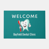 Tandheelkundige zorg Gelukkige Tand met Tandenbors Deurmat (Voorkant)