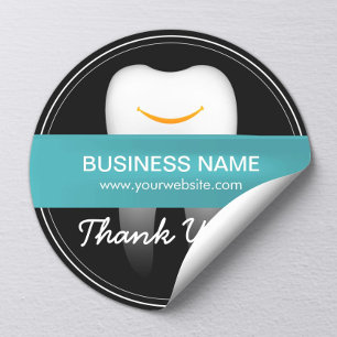 Tandheelkundige zorg glimlachend Tooth Business Da Ronde Sticker