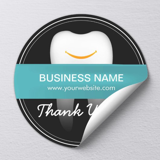 Tandheelkundige zorg glimlachend Tooth Business Da Ronde Sticker