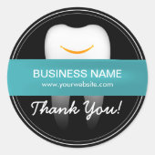 Tandheelkundige zorg glimlachend Tooth Business Da Ronde Sticker (Voorkant)