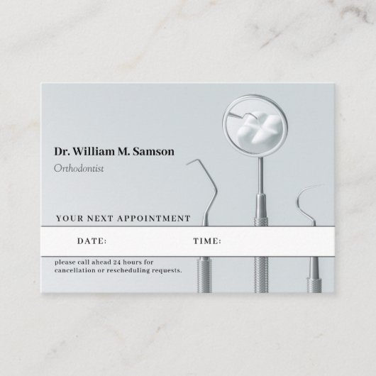 Tandheelkundige zorg Orthodontist moderne afspraak Visitekaartje (Voorkant)