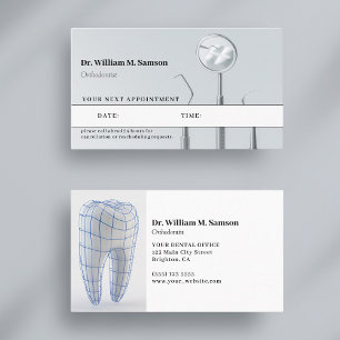 Tandheelkundige zorg Orthodontist moderne afspraak Visitekaartje