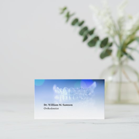 Tandheelkundige zorg Orthodontist moderne onzichtb Visitekaartje (Staand voorkant)