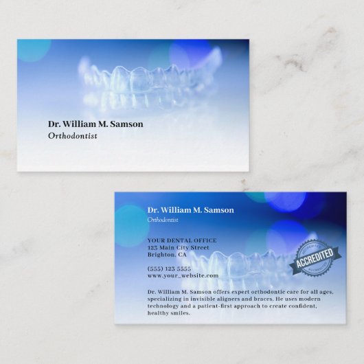 Tandheelkundige zorg Orthodontist moderne onzichtb Visitekaartje (Voorkant / Achterkant)