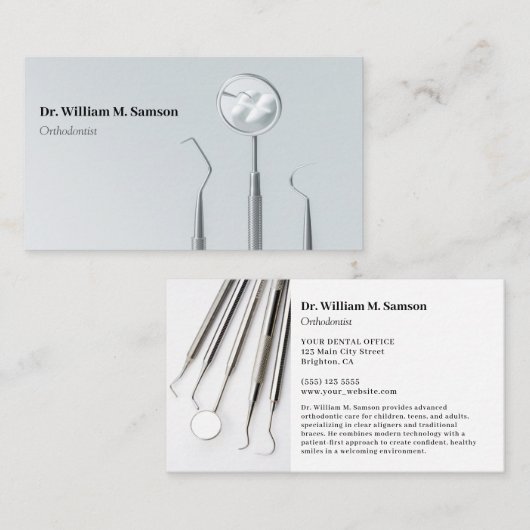 Tandheelkundige zorg Orthodontist moderne Tandarts Visitekaartje (Voorkant / Achterkant)