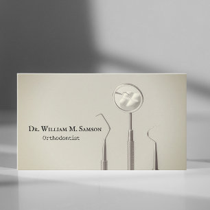 Tandheelkundige zorg Orthodontist rustieke Tandart Visitekaartje