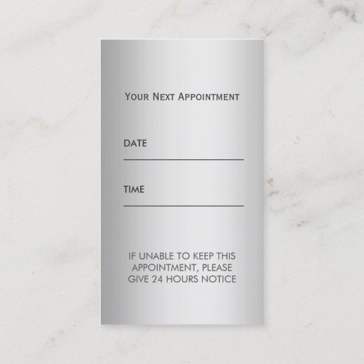 Tandheelkundige zorg Tandarts Metallic Afspraak Afsprakenkaartje (Achterkant)