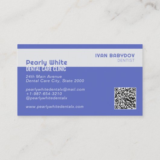 Tandheelkundige zorgkliniek blauw Visitekaartje (Achterkant)