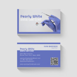Tandheelkundige zorgkliniek blauw Visitekaartje