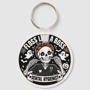 Tandhygiënist Halloween Skelet Sleutelhanger