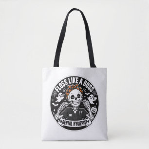 Tandhygiënist Halloween Skelet Tote Bag