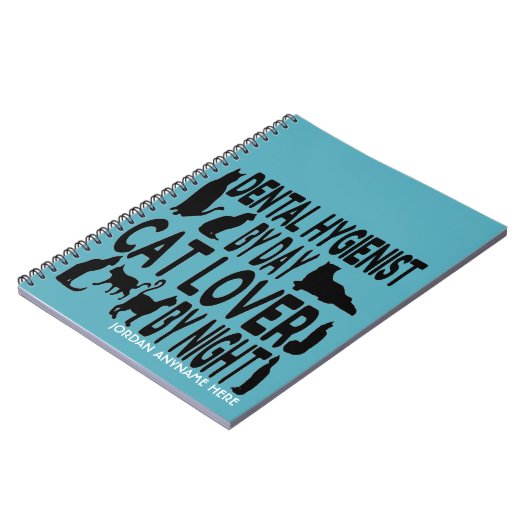 Tandhygiëniste houdt van katten CUSTOM Notitieboek (Linkerzijde)