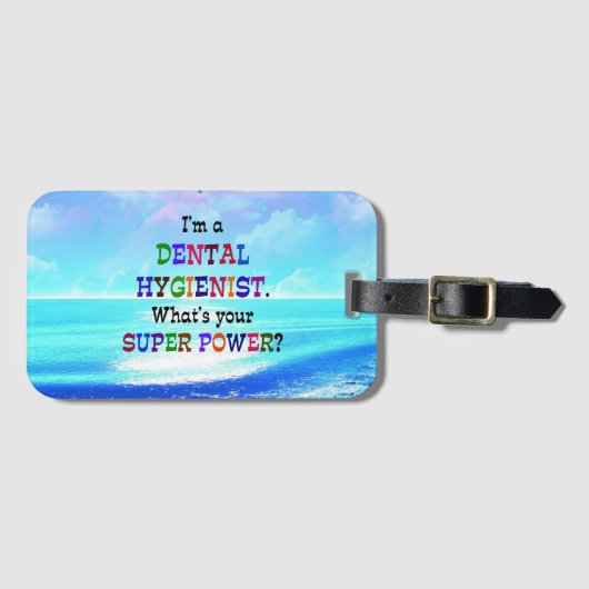 Tandhygiëniste, kleurrijk ontwerp bagagelabel (Voorkant (horizontaal))