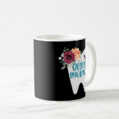 Tandhygiëniste tand met bloemen koffiemok (Voorkant rechts)